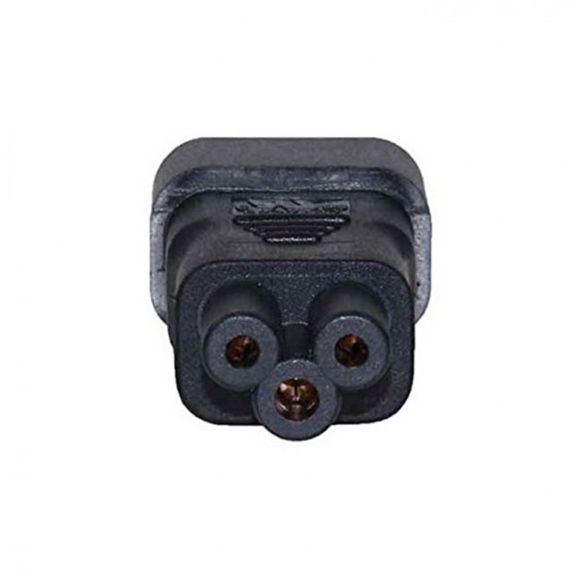Jimier IEC 320 Adapter 3 Poles Socket C14 to Cloverleaf Plug Micky C5 Straight Extension Power Adapter PW-125-BK