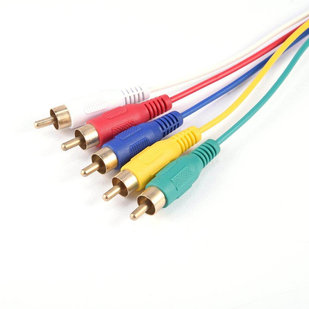 1.5m 5ft 1080P HDMI to 5RCA Male to Male Video Audio Cable Converter Adapter