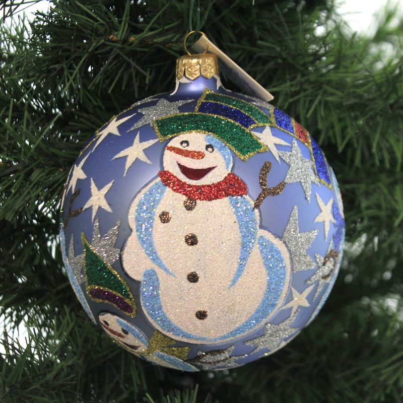 Larry Fraga Snowmans Ball Christmas Snowman Ornament  -  Tree Ornaments