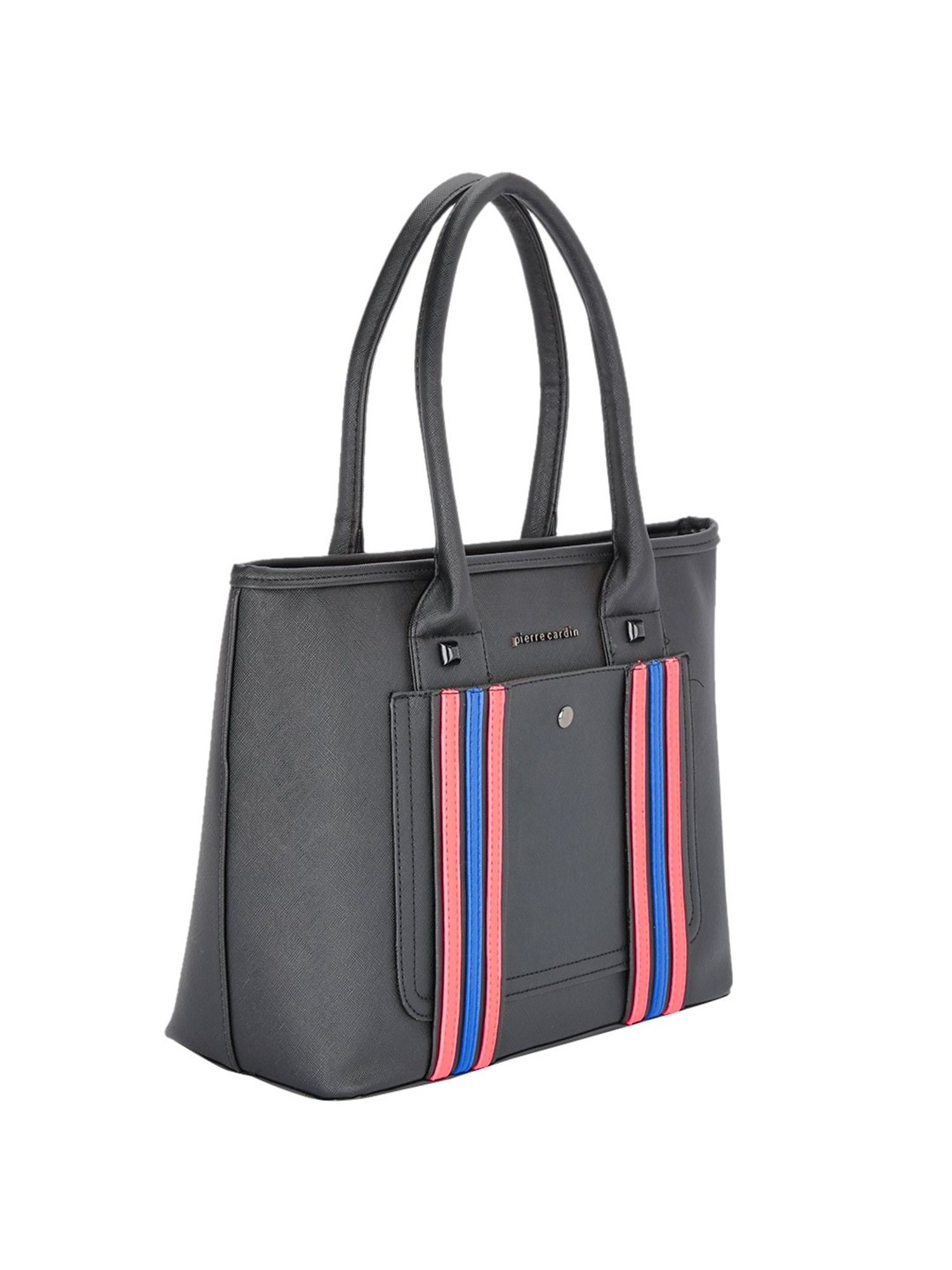 Pierre Cardin Black Paneled Medium Handbag