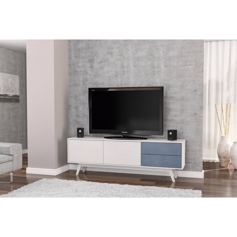70" Fairfield TV Stand White/Navy - Chique
