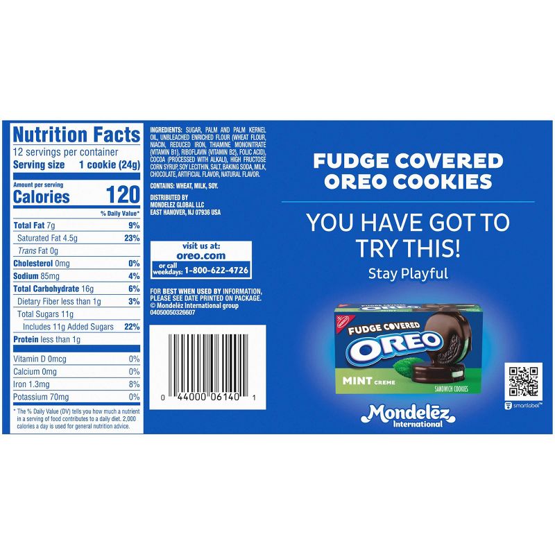 Oreo Dark Chocolate Fudge and Flavor Creme Chocolate Sandwich Cookies - 9.9oz