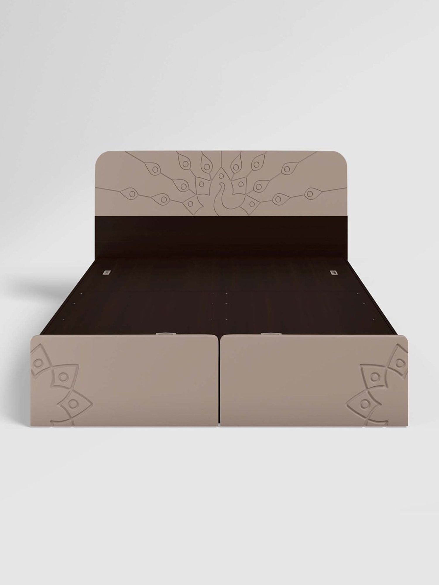 Nilkamal Riva Black Engineered Wood King Size Bed with Storage