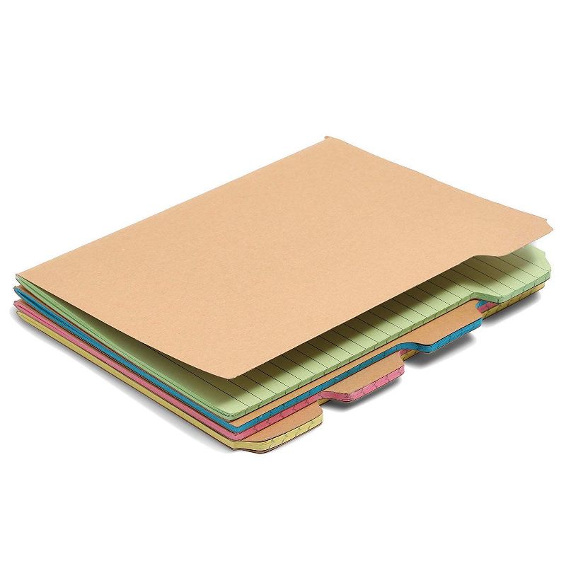 4 Packs Kraft Tabbed Notebooks Notepads Note Book Pad College Ruled School, 8.1 x 6.45 inches