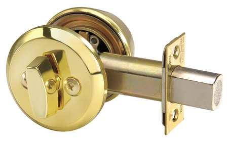 Deadbolt, Single Cylinder, Bright Brass