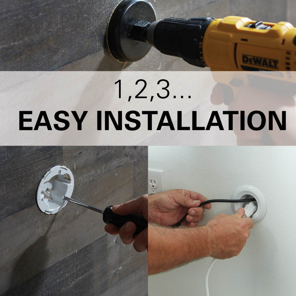 SANUS WSIWP1-W1 Wireless Speakers In-Wall Power Kit Cable Management Hides Cables Behind Wall