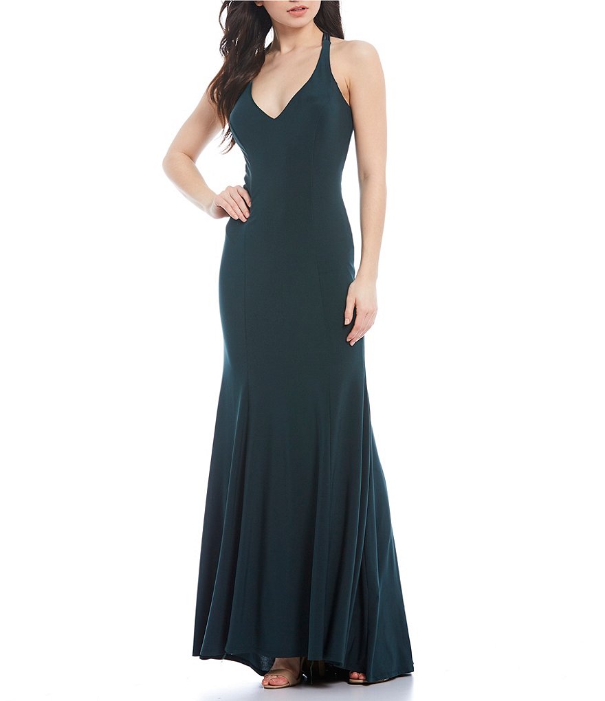 Jump Sleeveless X-Back Jersey Long Dress