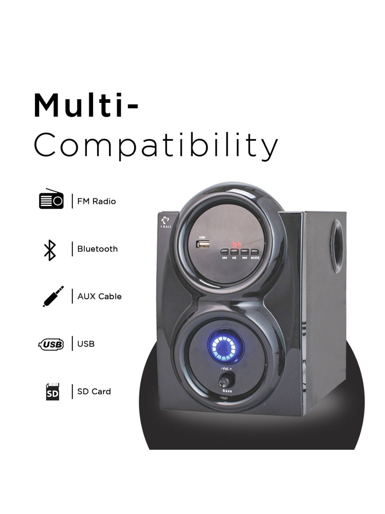 I Kall IK-444 5.1 Channel Home Theatre (Black)