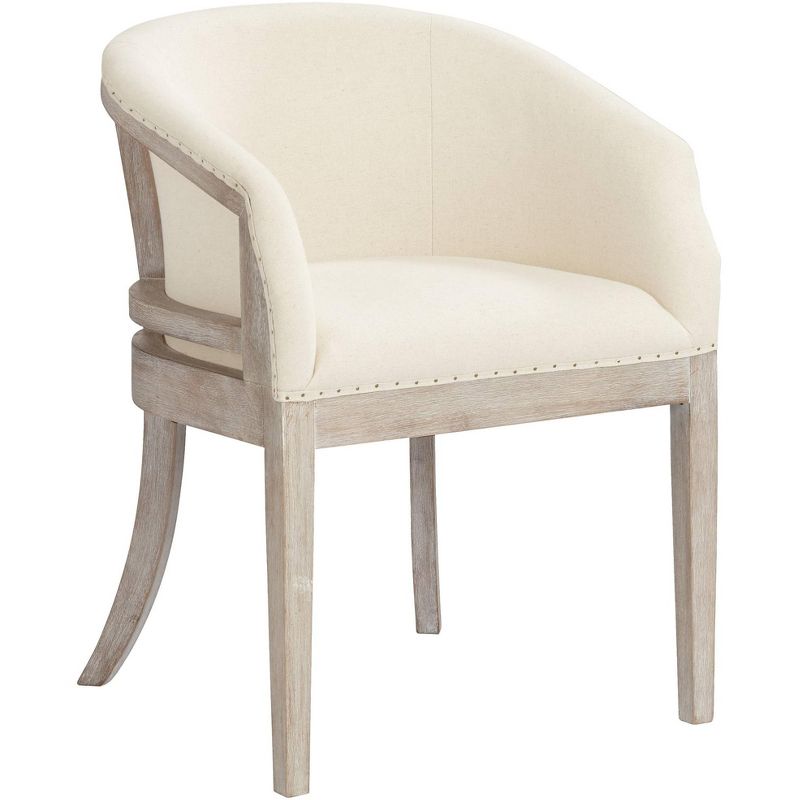 55 Downing Street Karlina Oatmeal Cotton Whitewashed Accent Chair