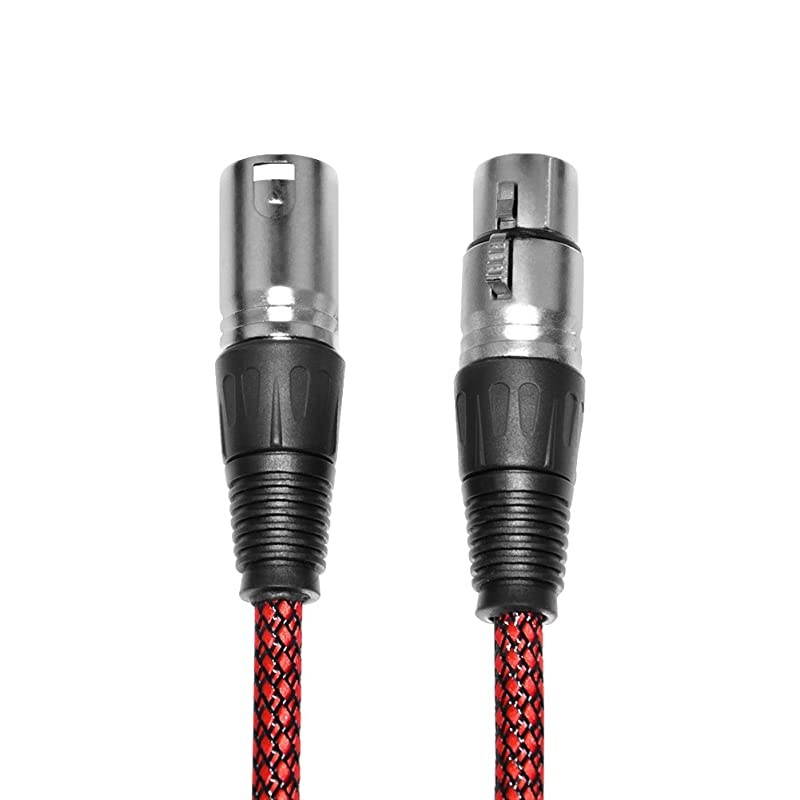 XLR Cable 3ft Male to Female,  Microphone XLR Cable 3 Pin Nylon Braided Balanced XLR Cable Mic DMX Cable Patch Cords with Oxygen-Free Copper Conductors