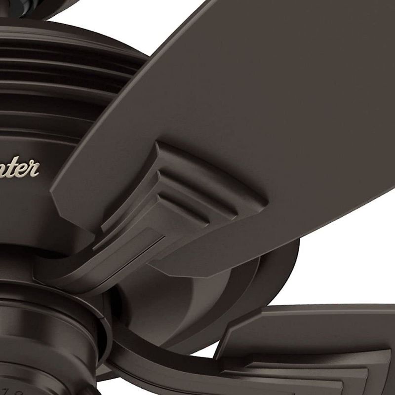 Hunter Fan Company 53347 Rainsford 52 Inch Multi Speed Quiet Indoor/Outdoor Home Ceiling Fan with Speed Adjustment Pull Chain Control, Premier Bronze