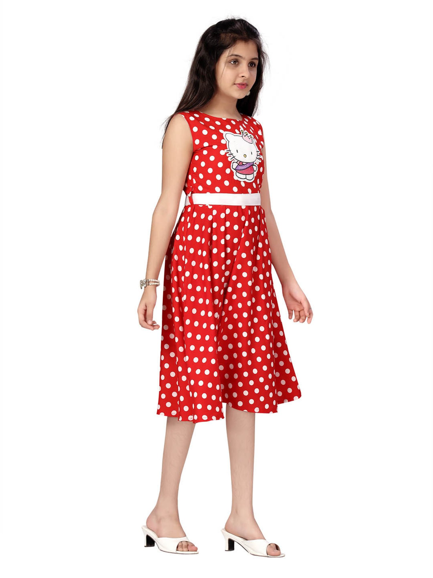 Aarika Kids Red Printed Dress