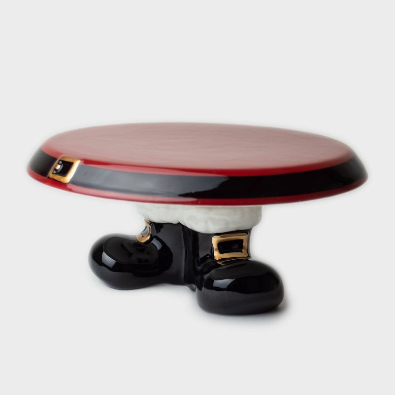 12" Ceramic Santa Cake Platter - Peppermint & Pine