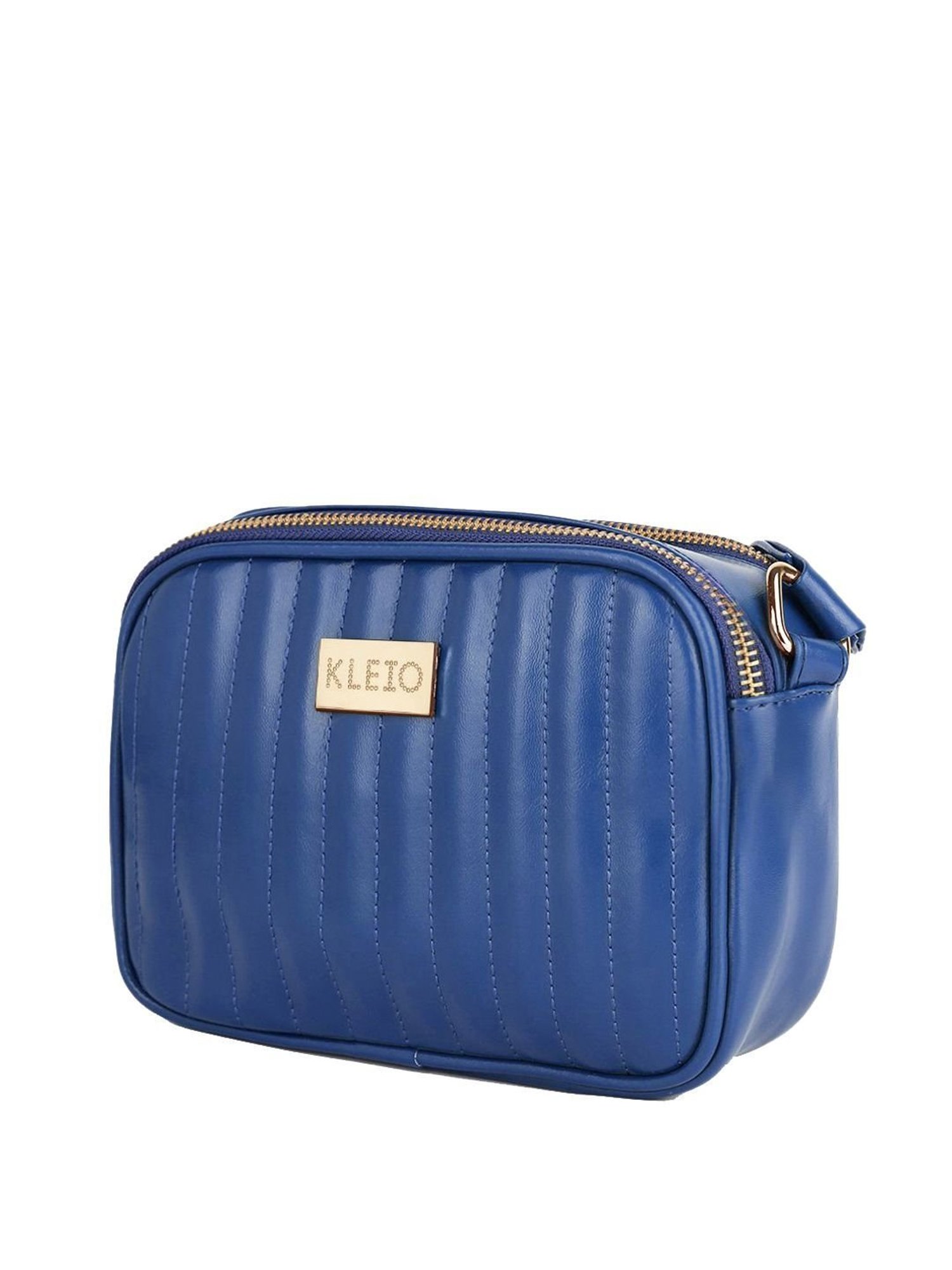 KLEIO Blue Textured Medium Sling Handbag