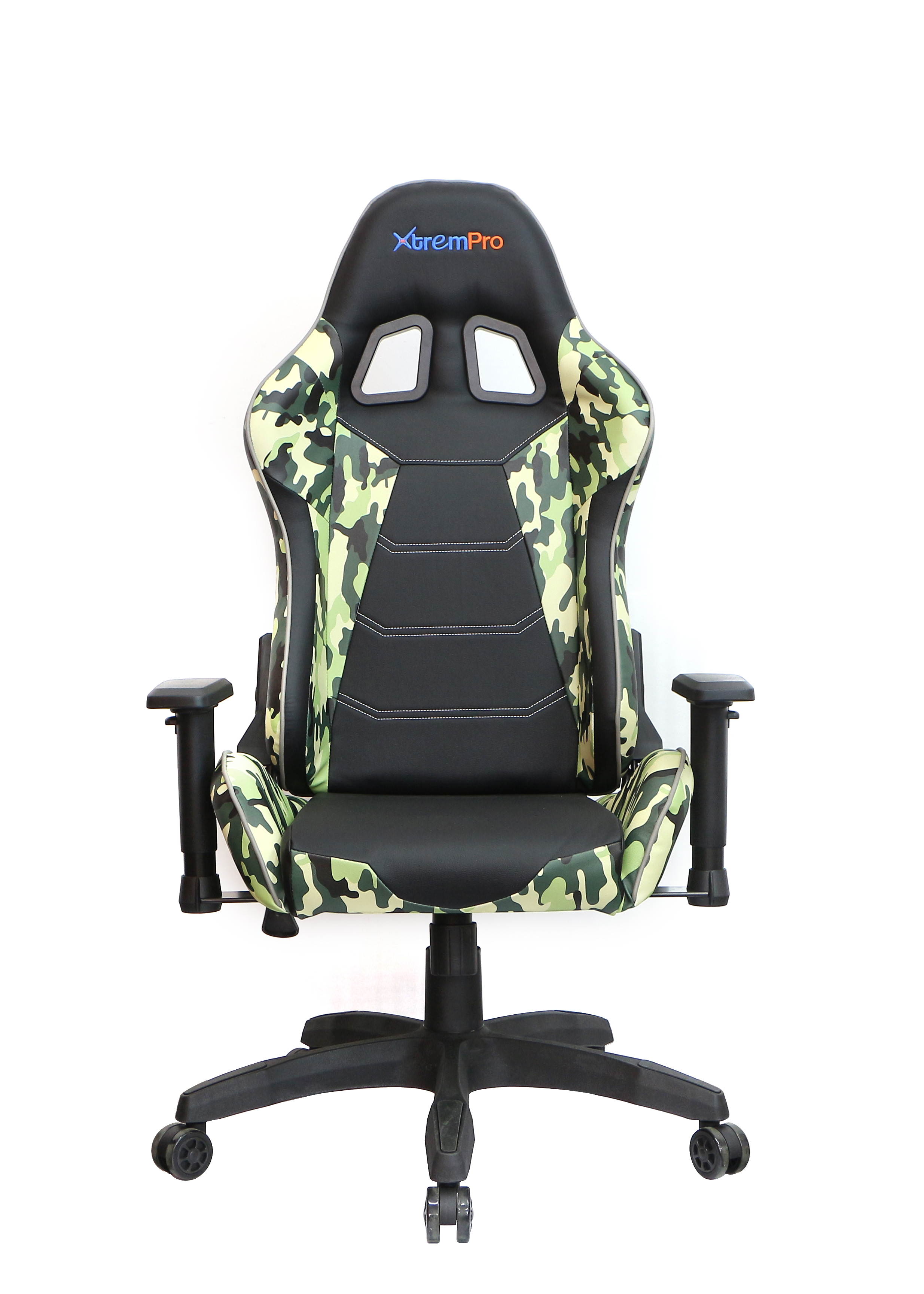 Gaming Chair Camouflage Camo Print Neck and Lumbar Support Adjust 4D Armrest Tilt Lock System Class 4 Gas Lift 360&deg; Casters