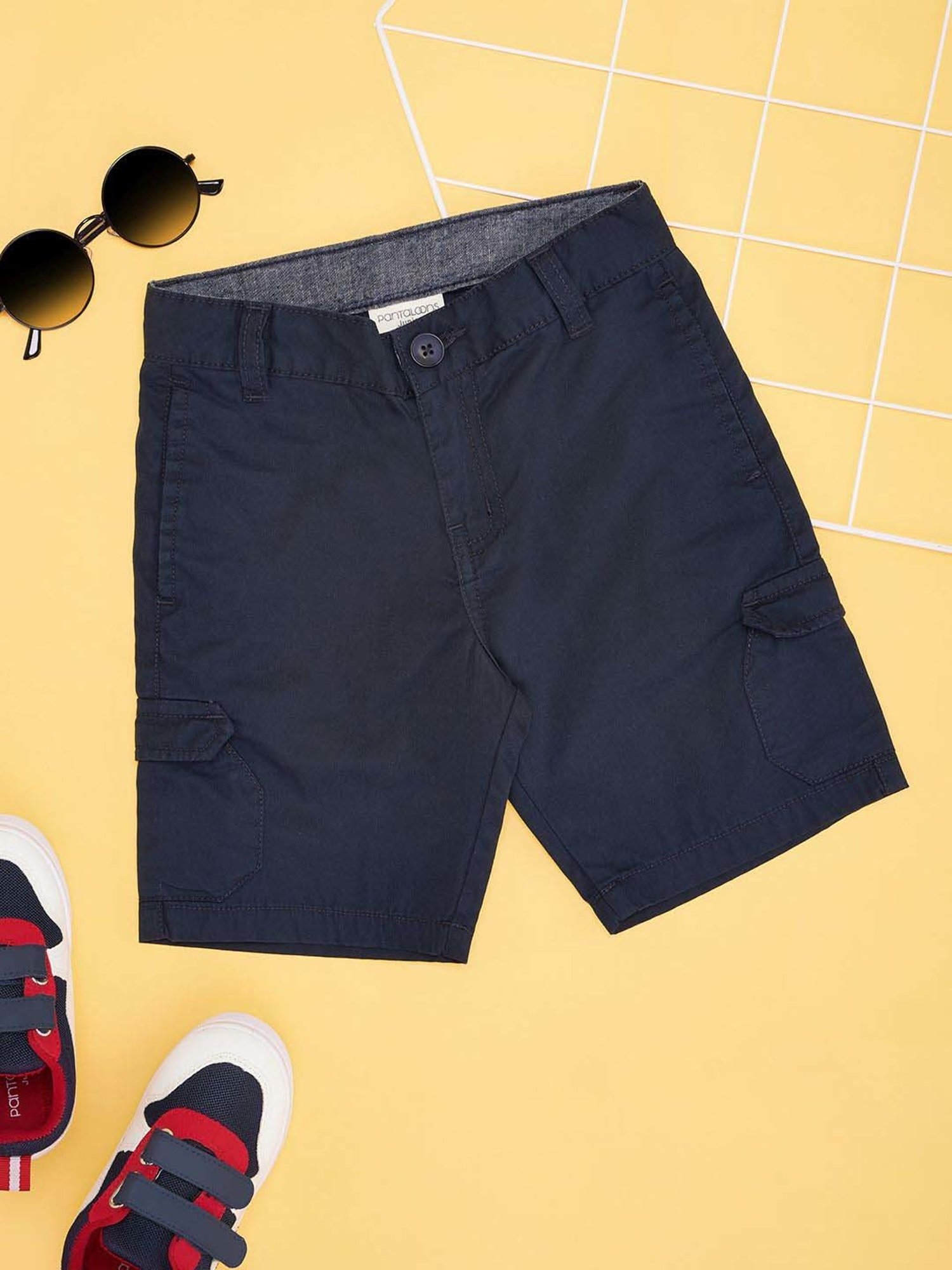 Pantaloons Junior Kids Deep Ultramarine Cotton Regular Fit Short