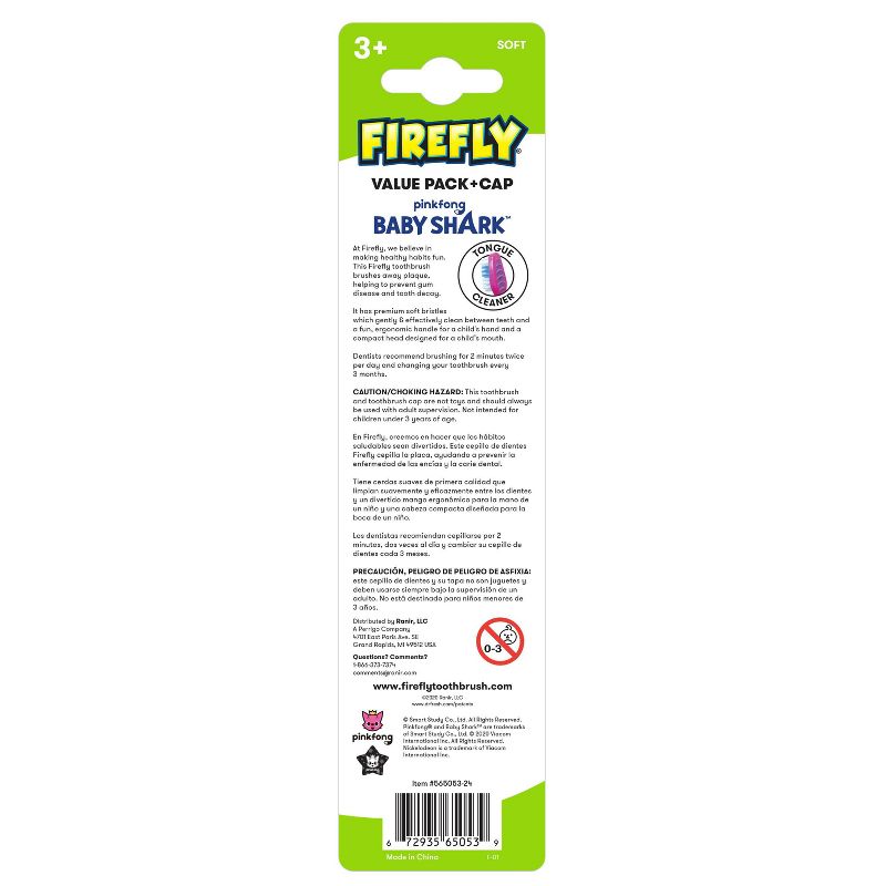 Firefly Oral Care LOL Surprise Value Pack Toothbrush & Cap or Baby Shark Mixed Case Toothbrush - Trial Size - 3pk