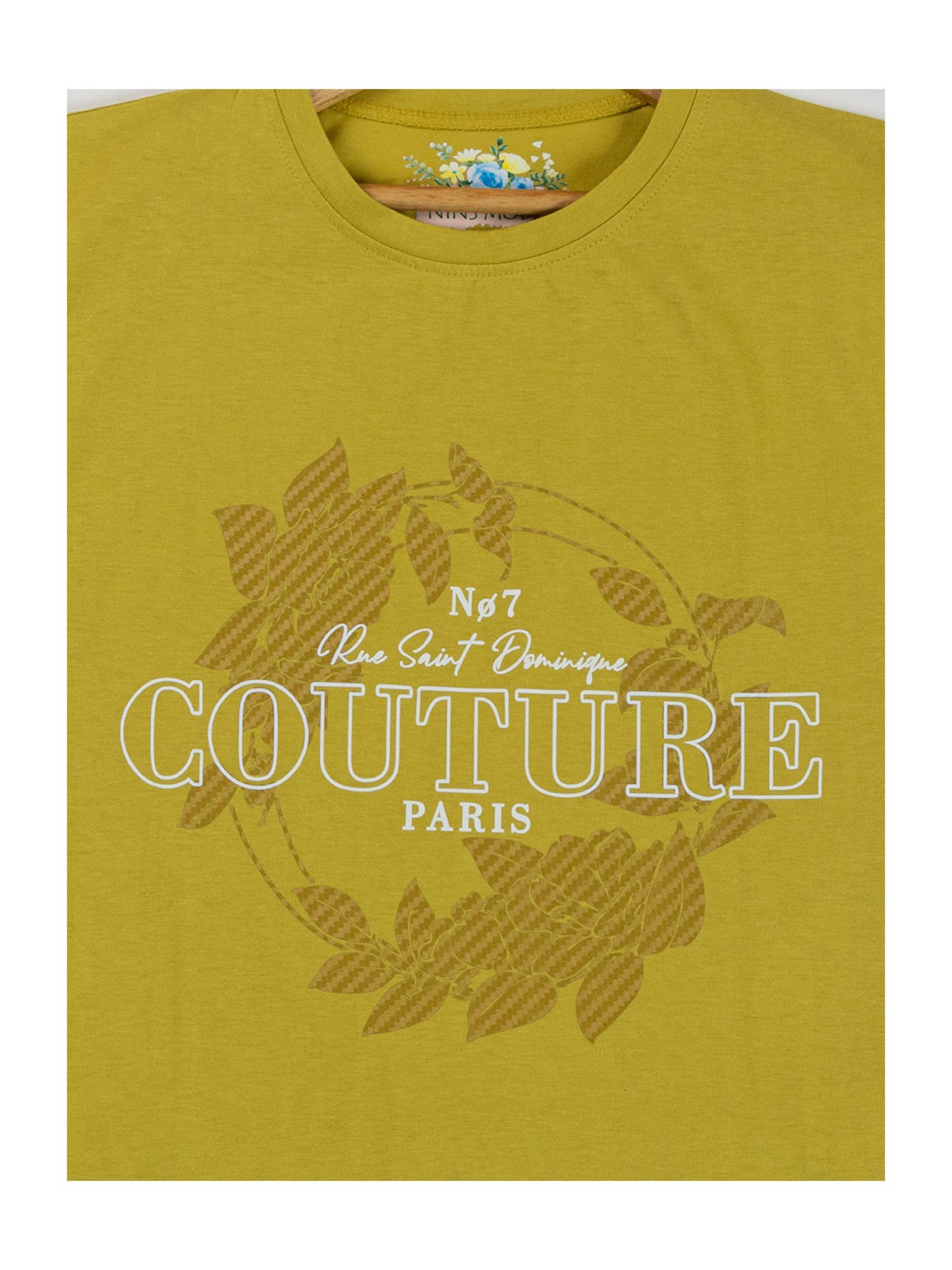 NINS MODA Kids Mustard Printed Top