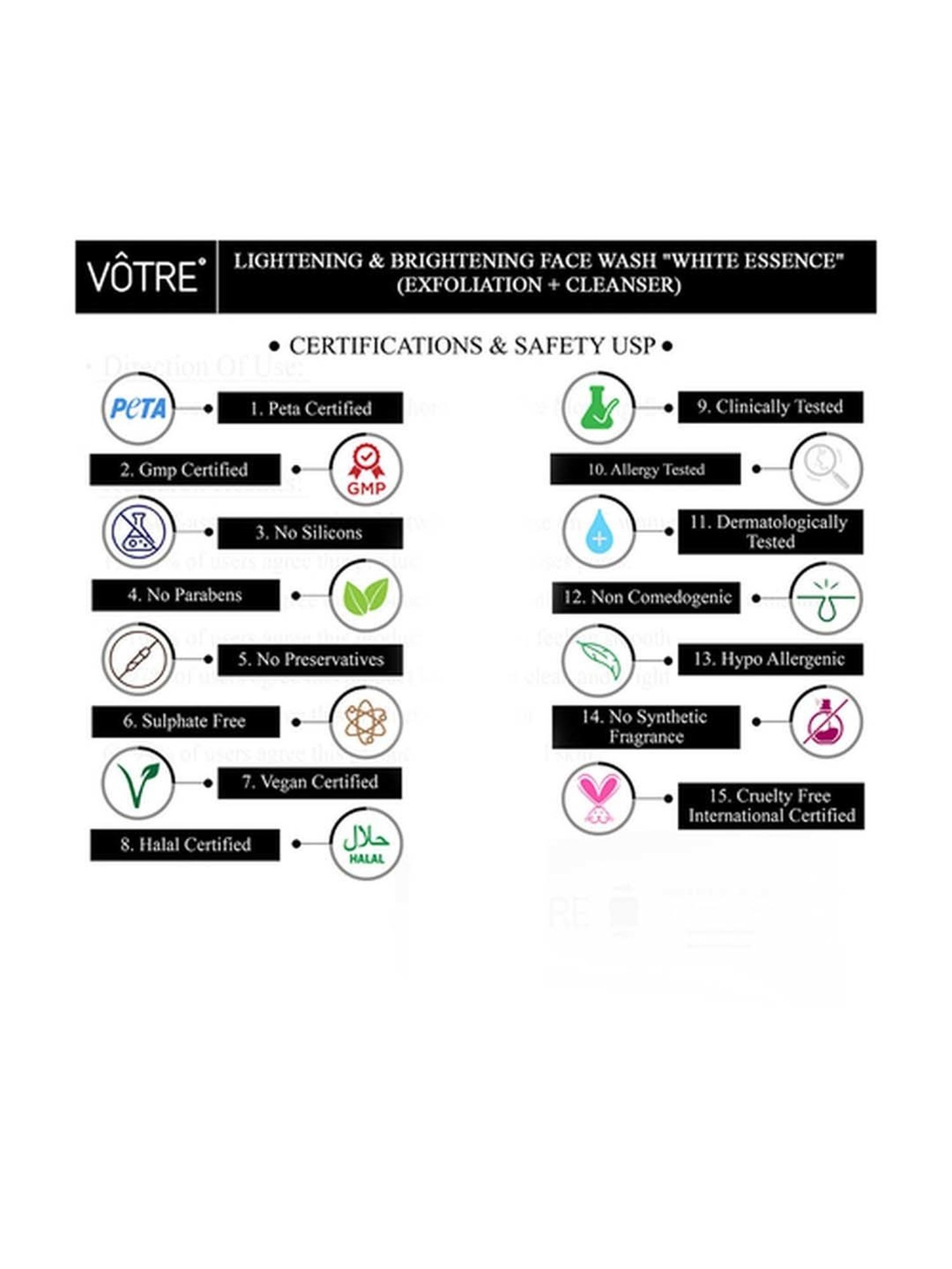 Votre Lightening & Brightening Face Wash White Essence 50ml