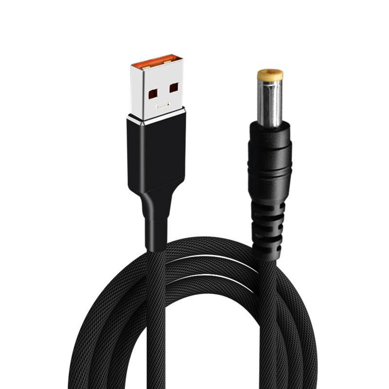USB Quick Charge QC 3.0 Male to DC 5.5*2.5mm 5.5*2.1mm Male Plug Power Charger Converter Adapter Cable for Lenovo Laptop Black 1.8m