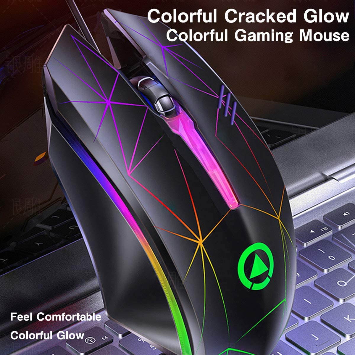 Wired Gaming Mouse, USB Optical Mouse with 3 Buttons, 1200DPI Wired Ergonomic USB Computer Mouse, Desktop Laptop PC Gaming Mouse (Black)