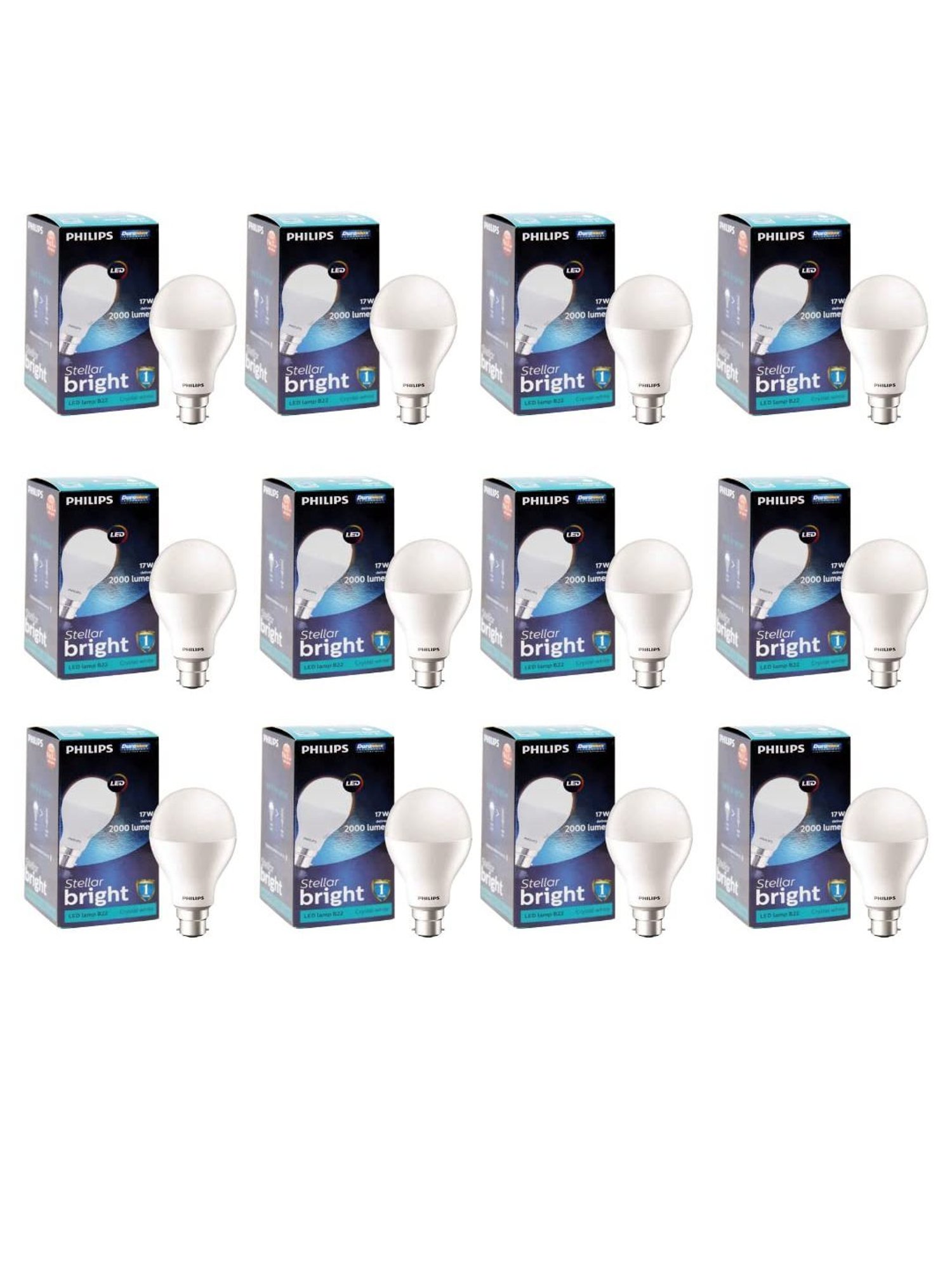 Eveready B22D 14W LED Bulb - Pack of 2 (3B65PB00014, White)