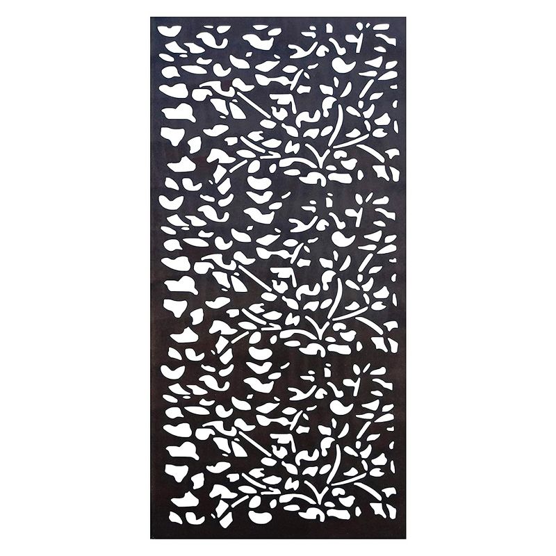 Stratco Decorative Laser Cut 6 x 3 Foot Lightweight Steel Metal Privacy Screen Wall Art Hanging Panel for Walls and Fences, Flora Design, Set of 2