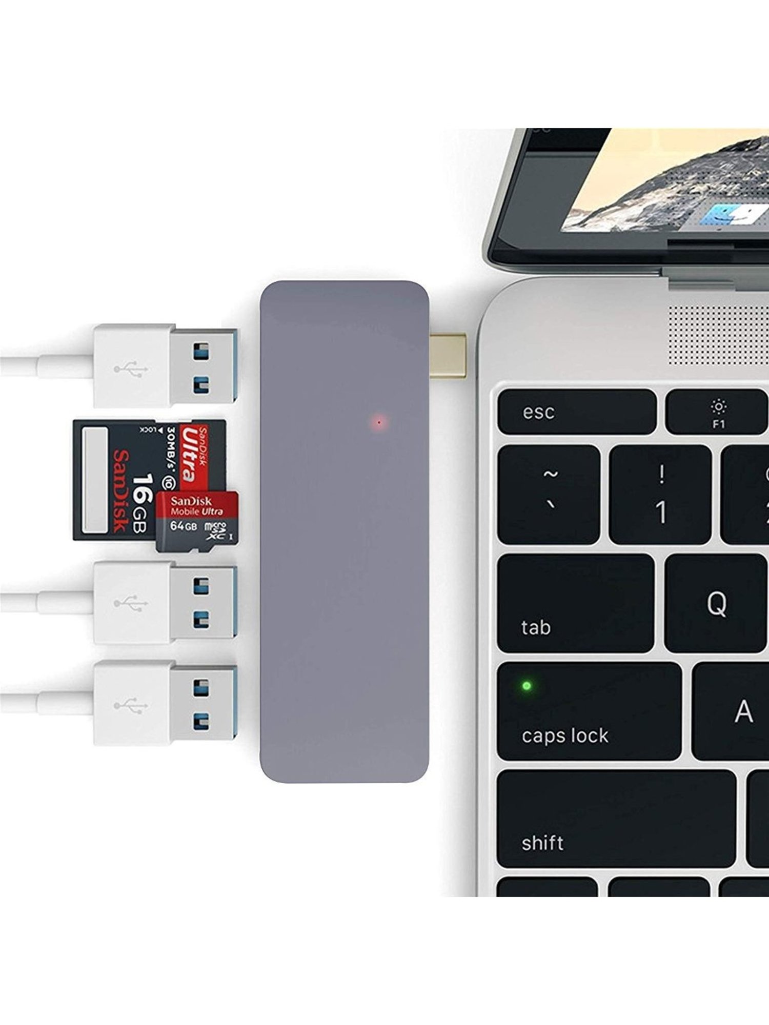 Powerup Aluminum USB Type-C Hub Adapter Dongle