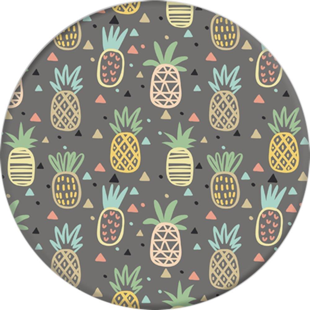 Sassy Southern Charm & Grace Cute Unique Trendy & Modern Pineapple Pattern on Black for Wireless Phone PS03430 PopSockets Stand for Smartphones and Tablets