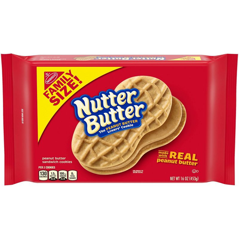 Nutter Butter Peanut Butter Sandwich Cookies - Family Size - 16oz