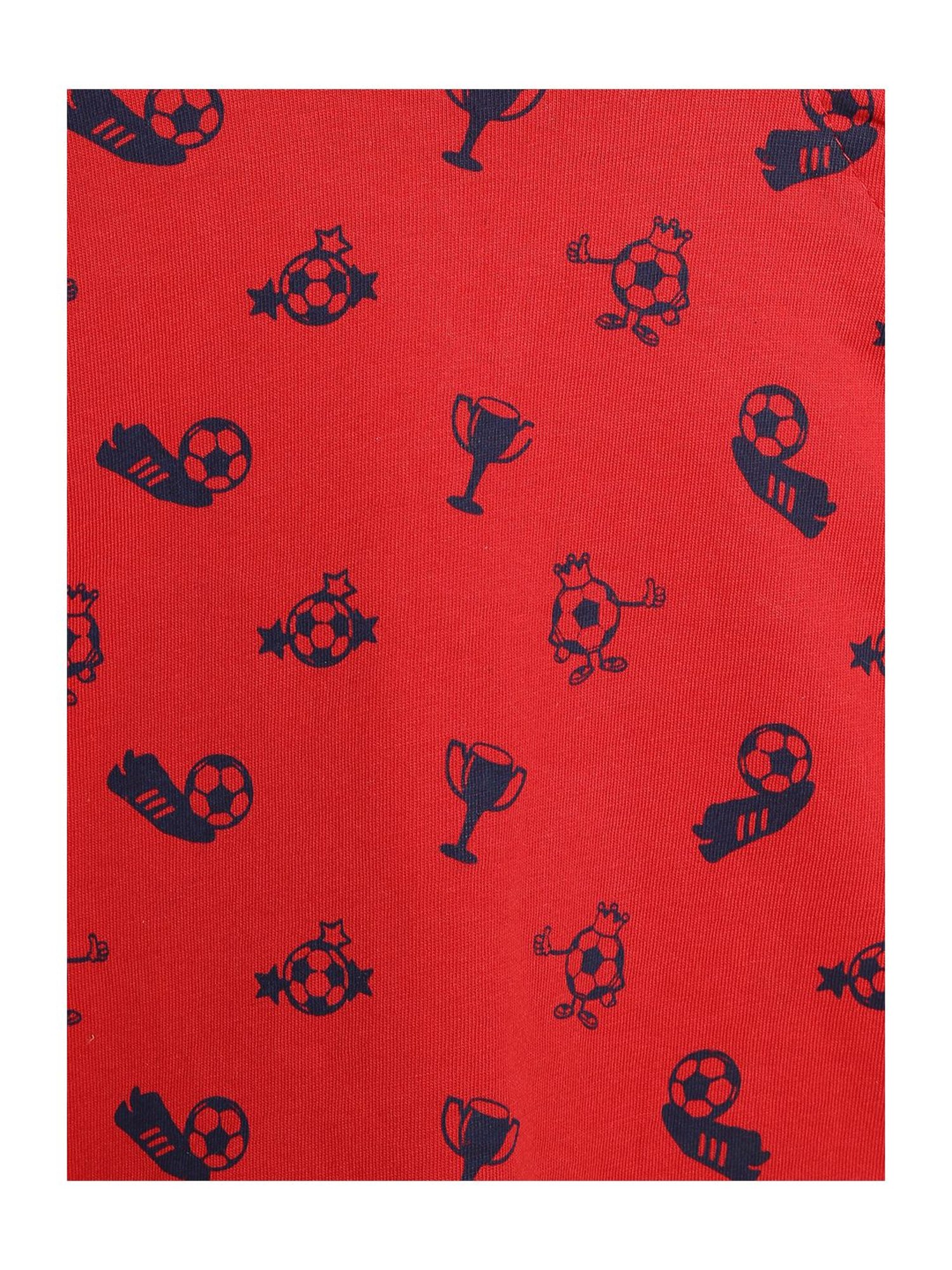 612 League Kids Red & Navy Printed T-Shirt