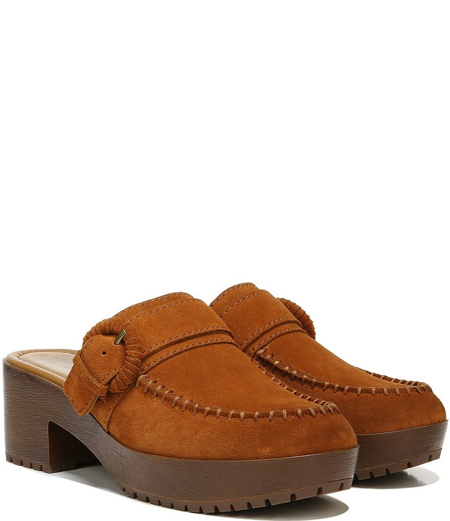 Zodiac Raine Suede Buckle Detail Block Heel Clogs