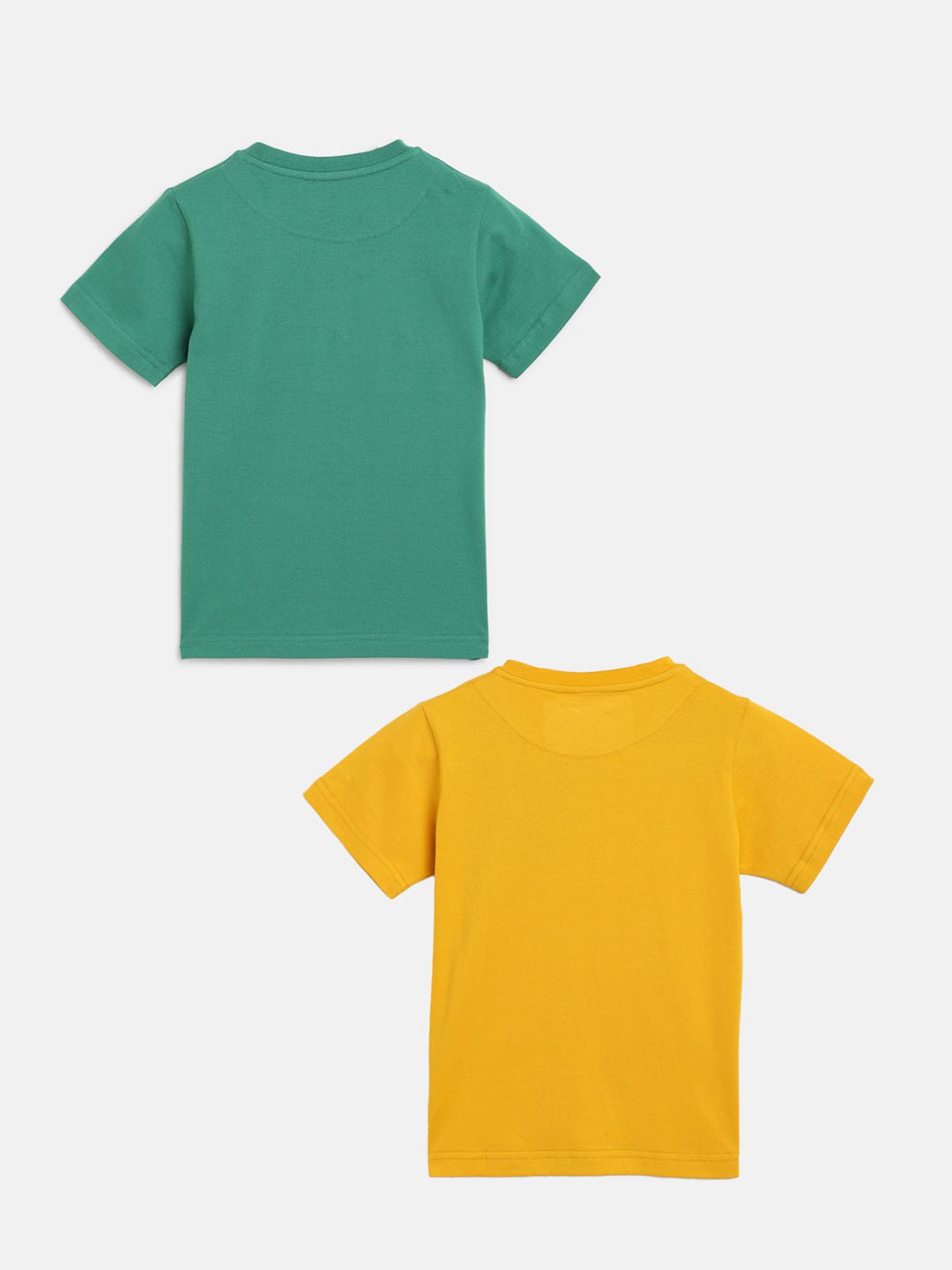 Campana Yellow & Green Solid T-Shirt (Pack Of 2)