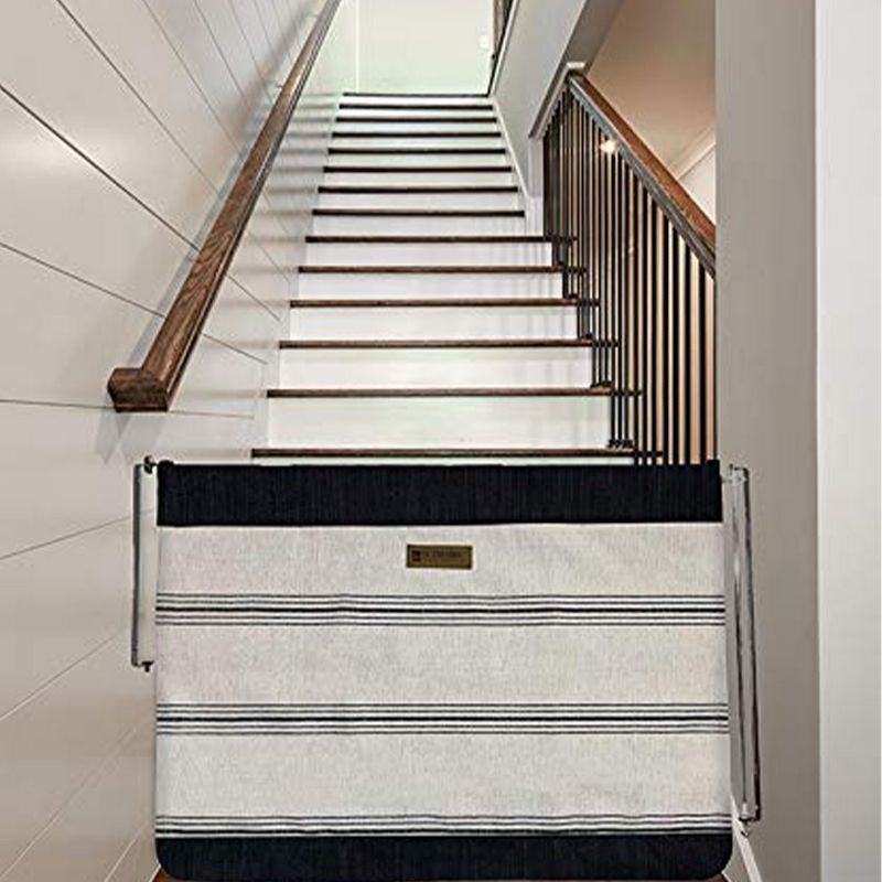 The Stair Barrier Regular Wall to Wall Single Panel Swing Gate with Fabric Slipcover Baby and Pet Safety Gate, 27 to 42.5 Inch, Just Cream