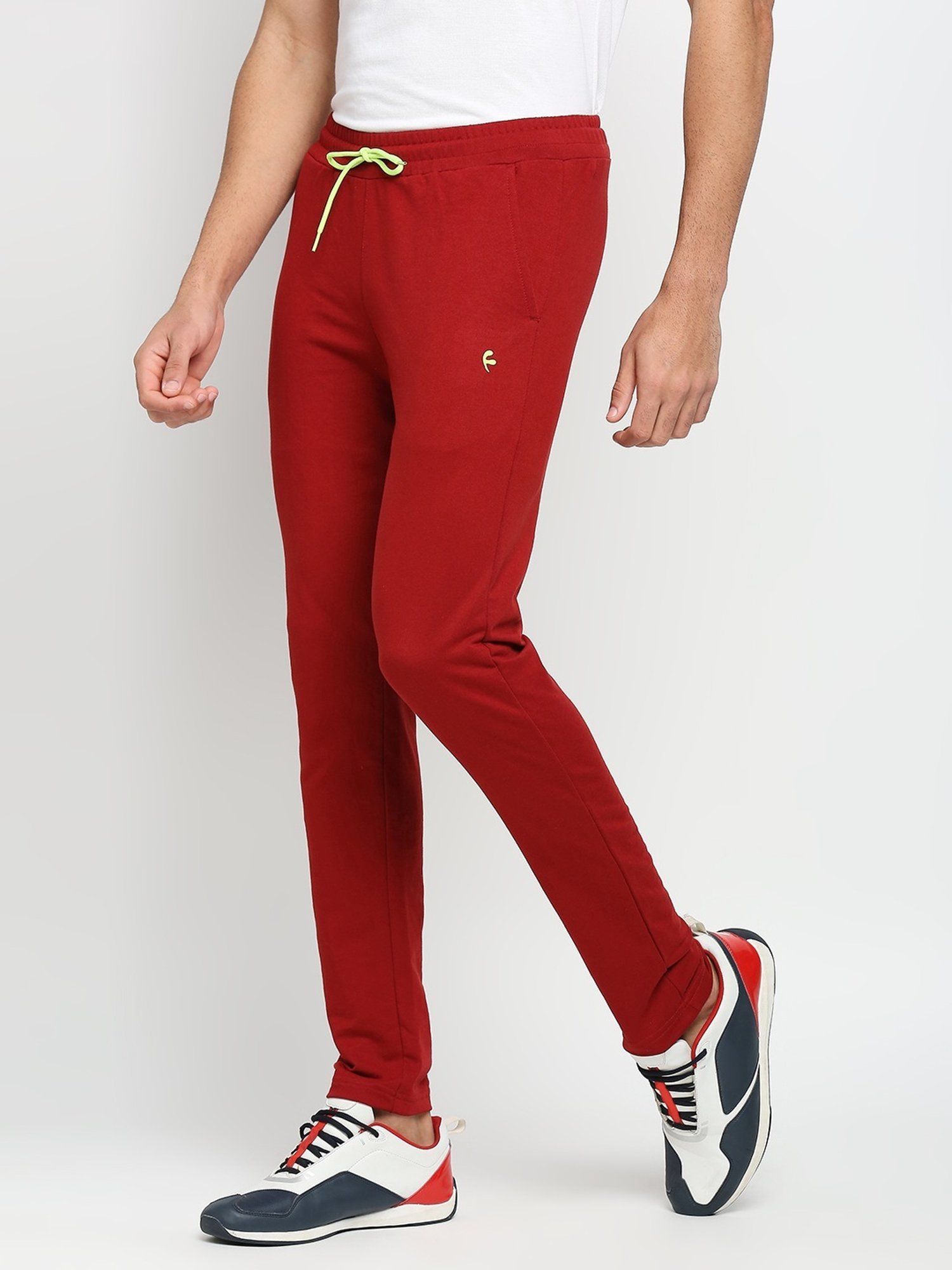 Fitz Maroon Slim Fit Trackpants
