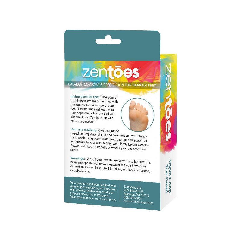 ZenToes Triple Loop Toe Crest for Hammer Toes - Beige - 2pk