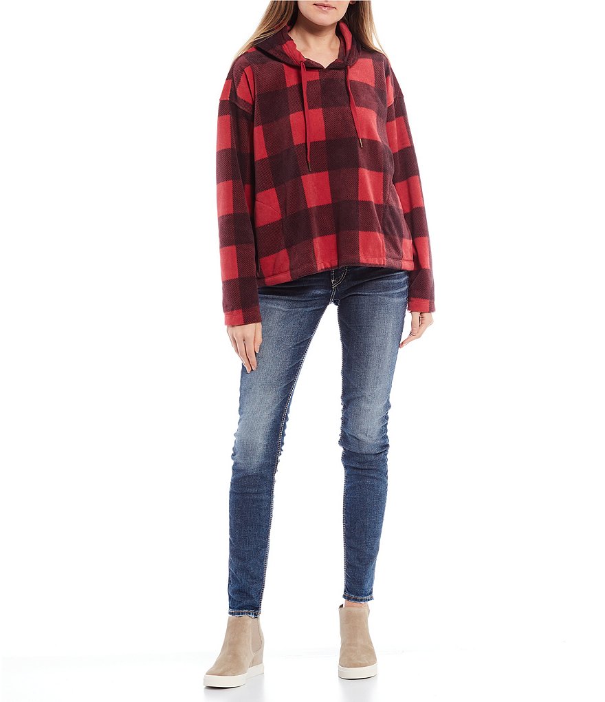 O'Neill Long-Sleeve Hampton Checked Plaid Super Fleece Pullover Hoodie