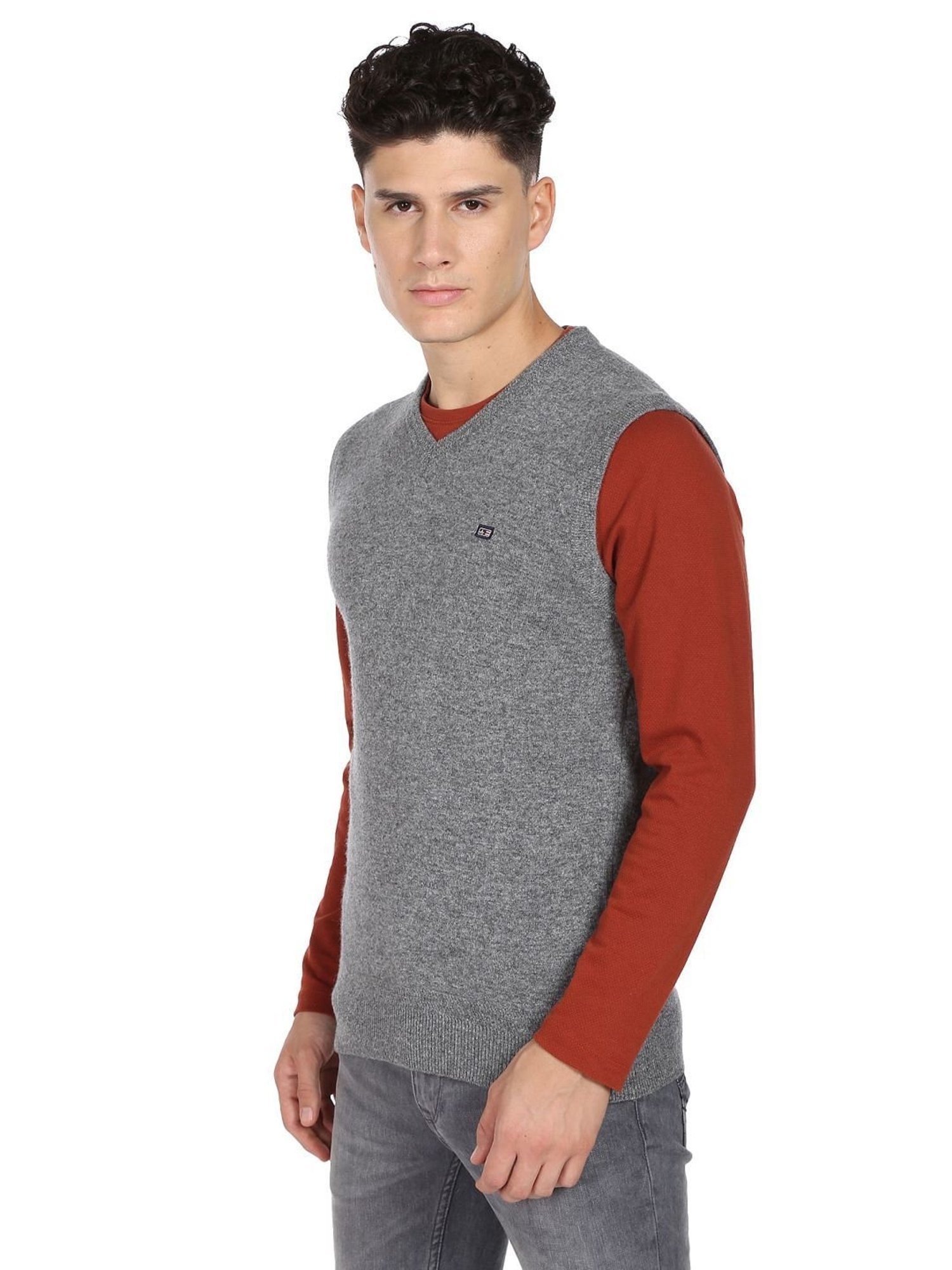 Arrow Sports Grey Regular Fit Sweater