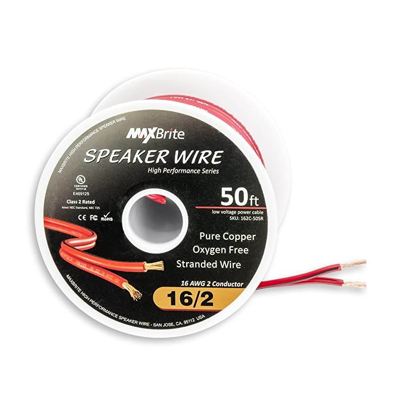 ft 16 Gauge Stranded Flexible Dual Conductor Bonded Zip Cord Wire Oxygen Free Pure Copper UL Listed Class 2