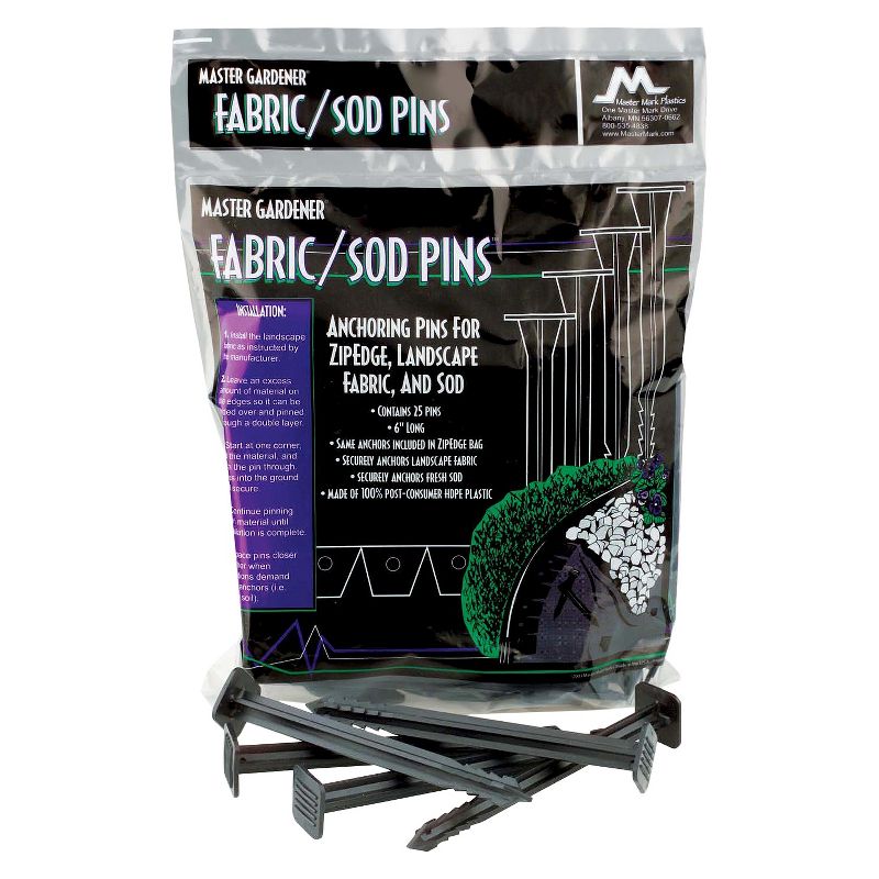 Lawn And Garden Fabric/Sod Pins 6" 25 Pack - Master Mark Plastics