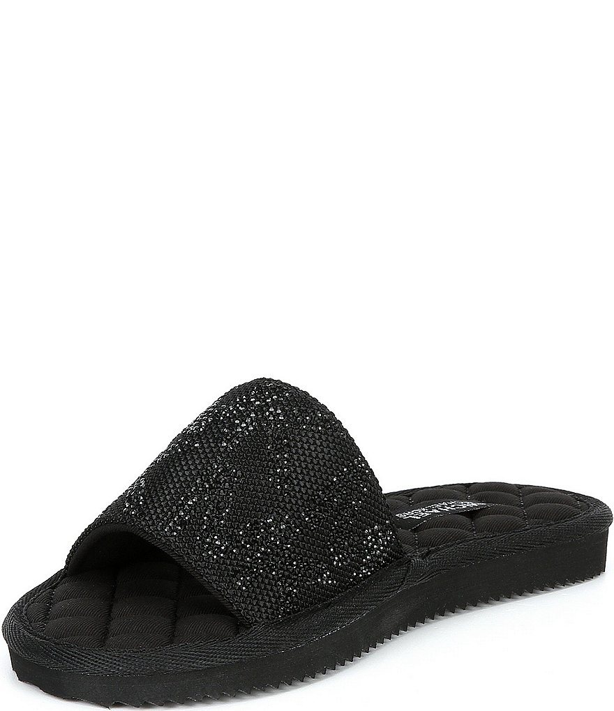 MICHAEL Michael Kors Janis Logo Print Rhinestone Embellished Slides