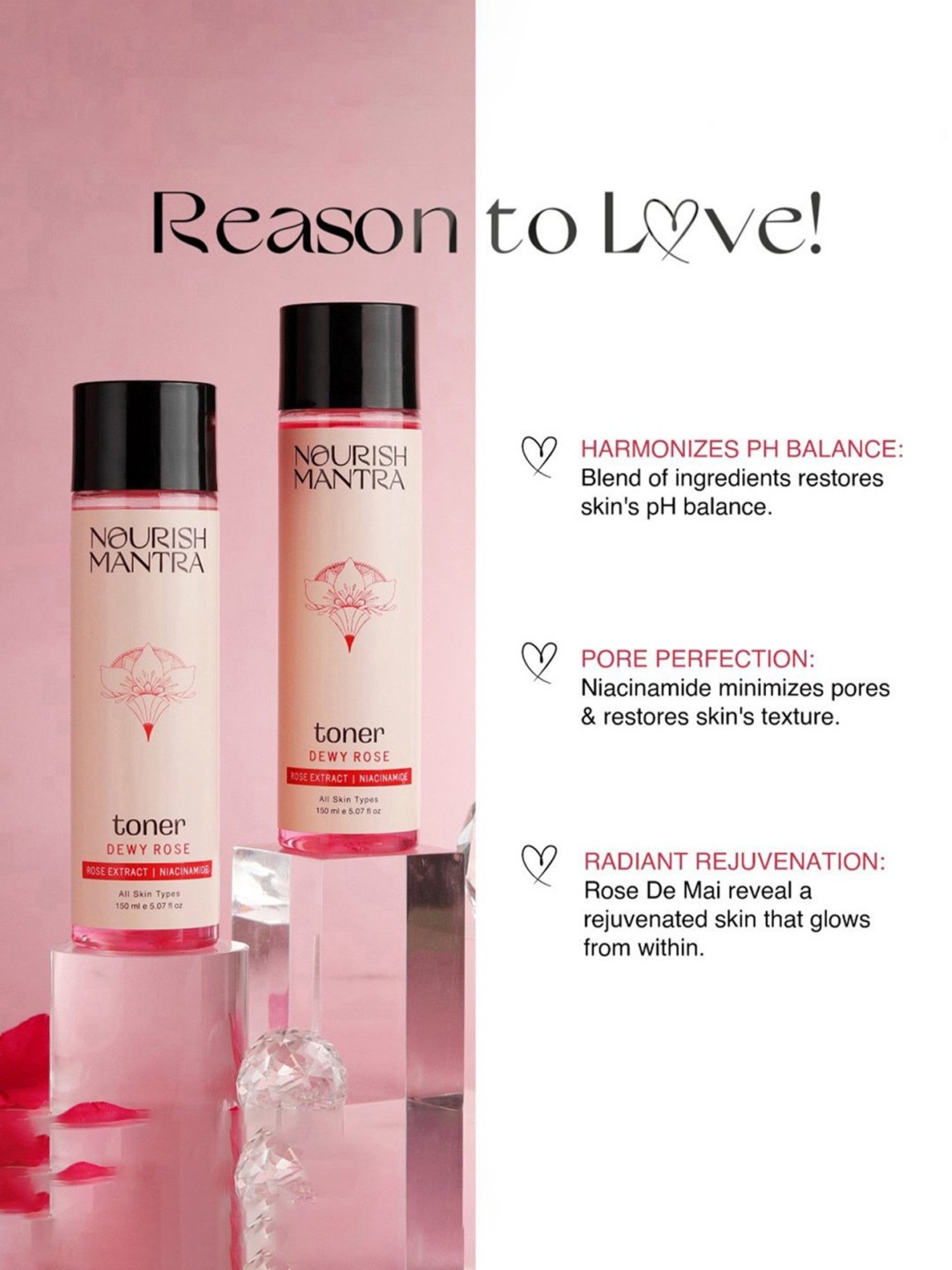 Nourish Mantra Dewy Rose Toner - 150 ml