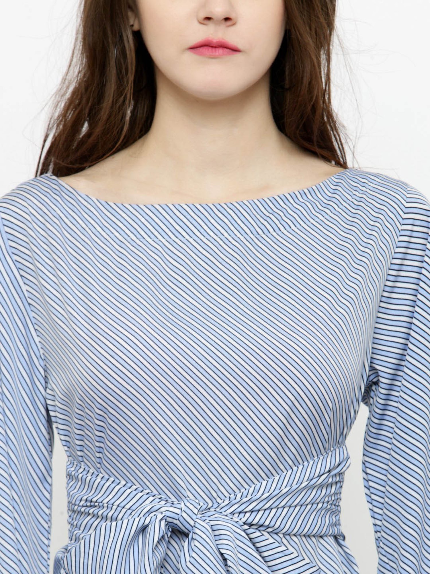 Sera White & Blue Striped Top