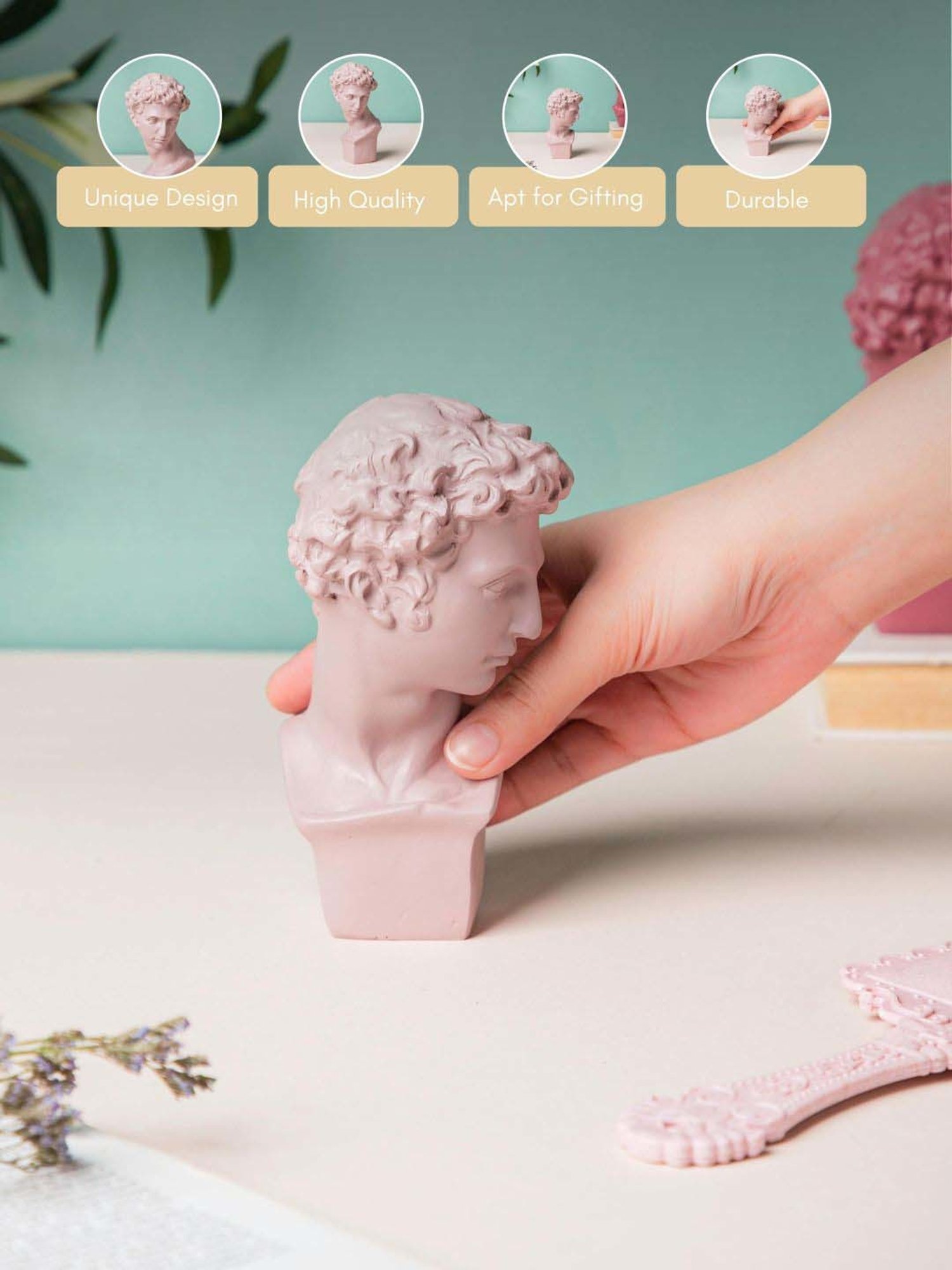 Nestasia Ancient Greek Sculpture Light Pink showpiece for Living Room & Bed Room|Perfect for Gifting