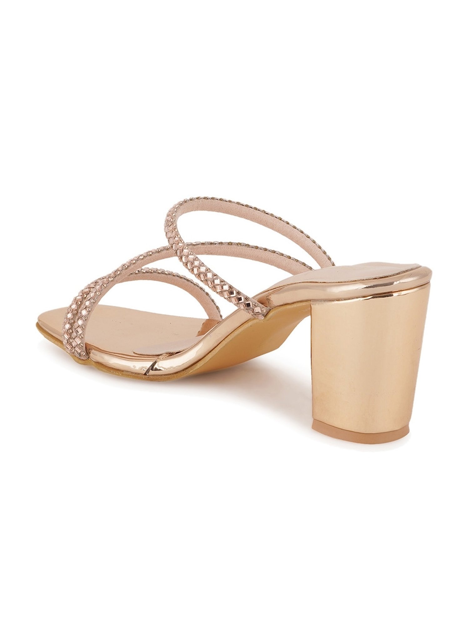 Scentra Women's Golden Ethnic Sandals