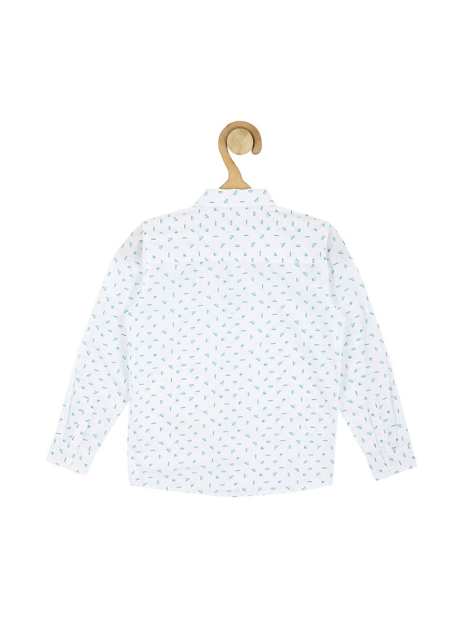 Allen Solly Junior White Printed Full Sleeves Shirt