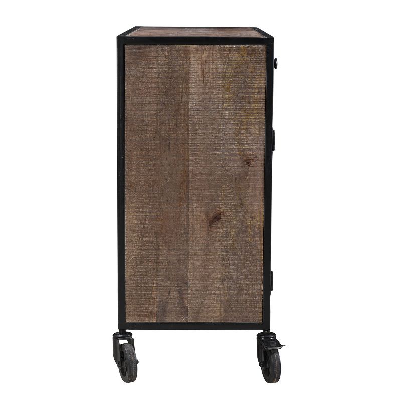 Garrett Accent Cabinet with Casters Light Brown/Ivory - Steve Silver Co.