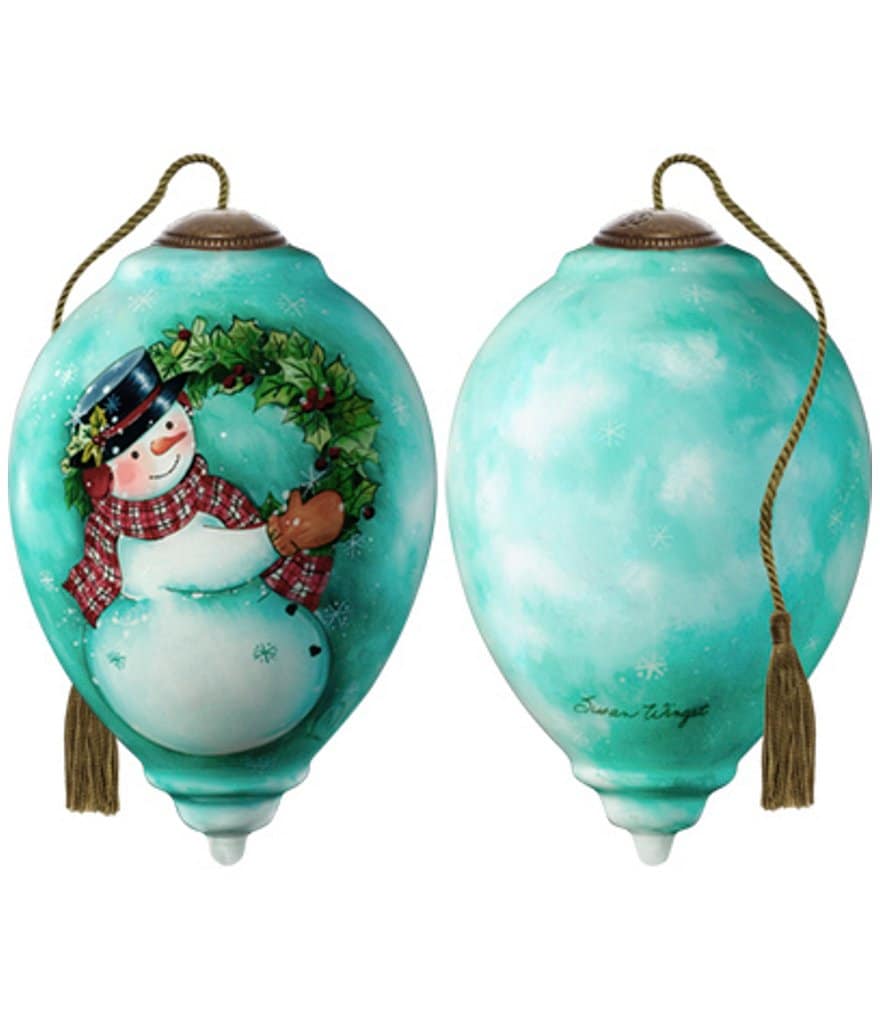 Ne' Qwa Art Tidings Of Joy Hand Painted Glass Finial Ornament