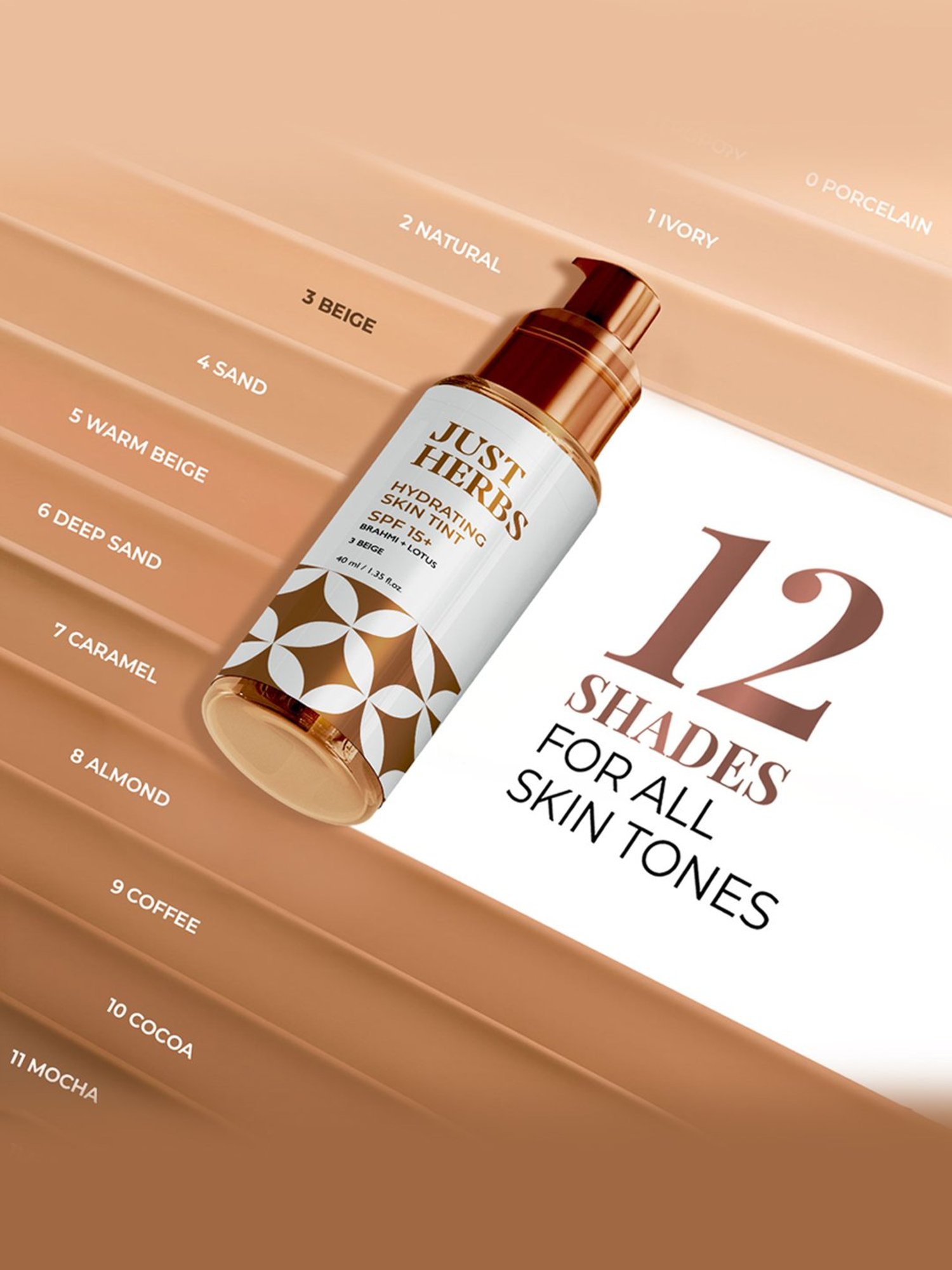 JUST HERBS Hydrating Skin Tint SPF 15+ 3 Beige - 40 ml