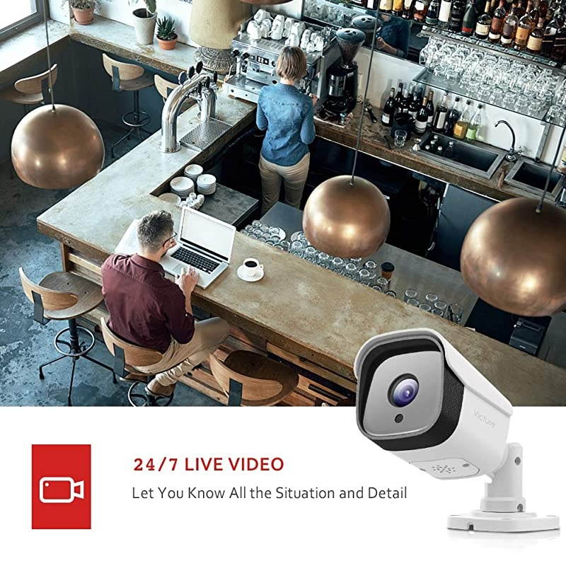 Outdoor Security Camera,  1080P WiFi Home Surveillance Weatherproof Camera with Night Vision, 2-Way Audio, Motion Detection, Works with Alexa[IPC360 App]